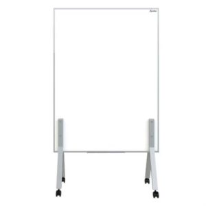 pintarrón móvil alfra lux doble superficie metálico tela corcho 150x110cm