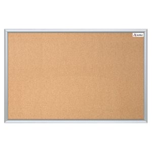 tablero alfra de corcho 90x180 cm marco de aluminio