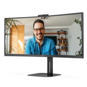 monitor aoc 34" professional curvo va 1500 r 3440x1440 hdmi dp usb c dp altmode 100hz 1ms usb hub windows hello we