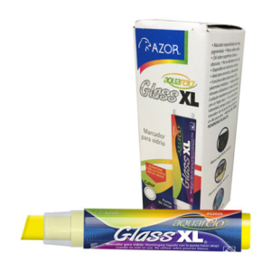 marcador azor aquarelo glass xl color amarillo pqte c/4 pzas