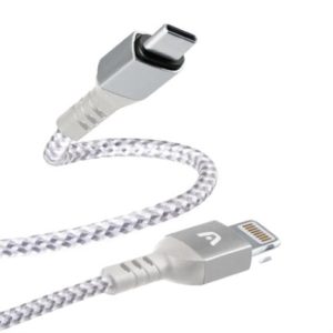 cable argomtech dura form tipo c a lightning carga rápida 1.8m color blanco