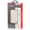 power bank argomtech c12 ultracompacto 12000mah 2 puertos 2.1a/2a color blanco