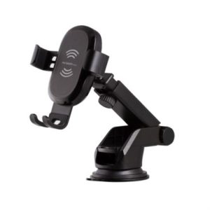 soporte argomtech para celular cargador inalámbrico rápido brazo telescópico 15w rotación 360 color negro