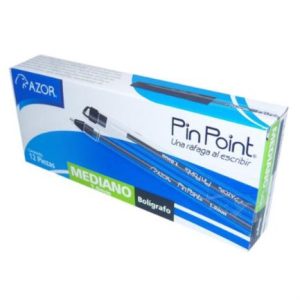 bolígrafo azor pin point mediano 1.0mm negro caja c/12
