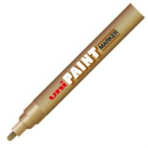 marcador azor px 20 uniball paint color oro c/12 pzas