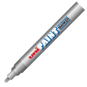 marcador azor px 20 uniball paint color plata c/12 pzas