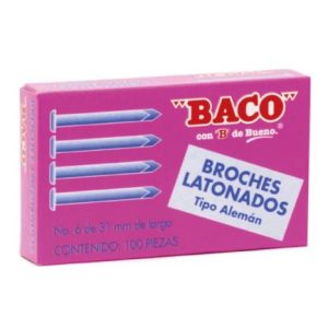 broche latonado baco tipo alemán no.6 a 31 mm c/100 broches