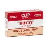 clip niquelado baco #2 paquete c/10 cajas c/100 clips c/u