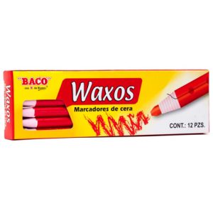 marcador baco cera rojo c/12