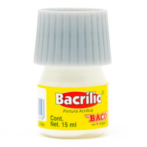 pintura baco acrÍlica blanco 15ml c/10