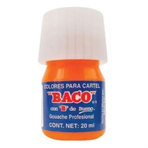 pintura baco para cartel 20ml color naranja c/10 pzas