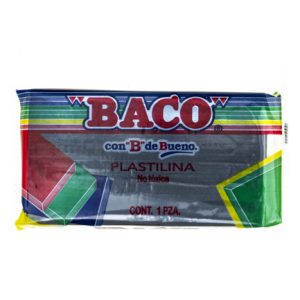 plastilina baco marqueta 180grs color gris obscuro