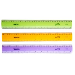 regla irrompible baco 30 cms colores caja c/25