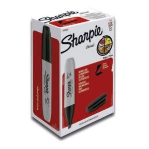 marcador permanente sharpie chisel color negro c/12