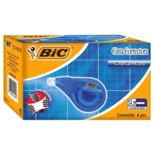 cinta correctora bic 12mx4.2mm caja c/6 pzas