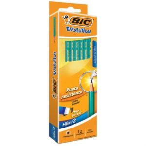 lápiz bic evolution hexagonal grafito hb2 c/12 pzas
