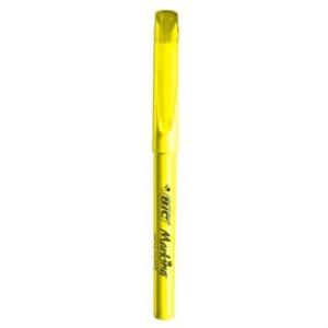 marcador resaltador bic making punta cincel color amarillo fluorescente c/12 pzas