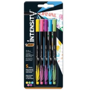 rotulador bic intensity extra fino colores surtidos c/5 pzas