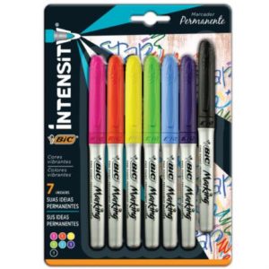 marcador permanente bic intensity fino colores surtidos c/6+1 pzas
