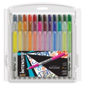 marcador permanente bic intensity punta fina colores surtidos c/36 pzas