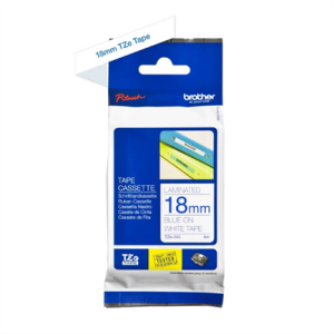 cinta brother tz 243 laminada azul sobre blanco 18mmx8m pt300/310b/330/530