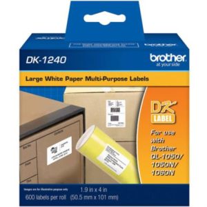 etiquetas brother dk1240 precortada papel blanco 50.5mmx101mm 600 etiquetas ql 1060n