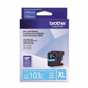 tinta brother lc103c rendimiento 600 páginas color cian