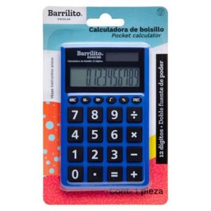calculadora barrilito bolsillo 12 digitos doble fuente poder