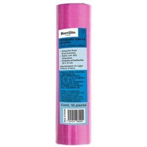 etiqueta rosa barrilito precio 22x12mm rollo c/550 etiquetas