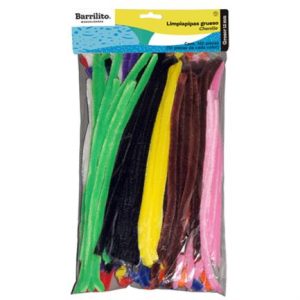 limpiapipas barrilito grueso colores estándar bolsa c/30 pzas
