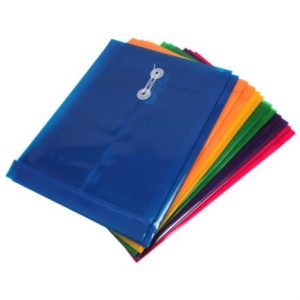 sobre barrilito plástico con hilo oficio vertical colores surtidos paq c/12 pzas