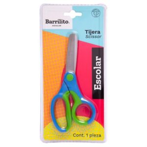 tijera barrilito escolar acero inoxidable punta roma