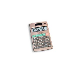 calculadora celica bolsillo 10 dig dual cubierta metalica