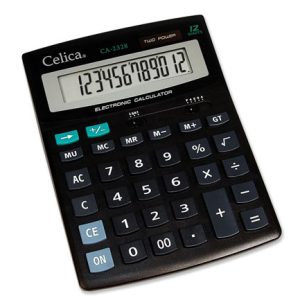 calculadora celica escritorio 12 digitos solar/pila negra