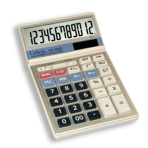 calculadora celica semi escrit 12 dig dual cubierta metalica