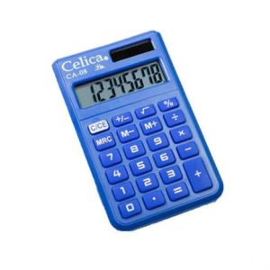 calculadora celica bolsillo 8 dígitos color azul