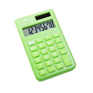 calculadora celica bolsillo 8 digitos verde