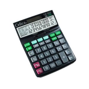 calculadora celica escritorio 12 digitos 3 lineas en pantall