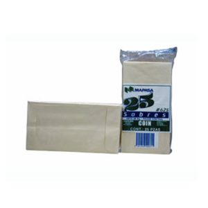 sobre coin 605 kraft mapasa 60kg pegue bilateral solapa sin engomar 8.8x16.4cm pqte c/1000