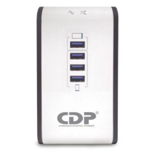 regulador de voltaje cdp r2cu avr1008 1000va/500w indicadores led de funcionamiento 8 nema 5 15r y 4 puertos usb
