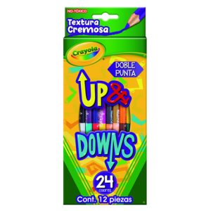 lapices de colores crayola up y downs con 12 piezas