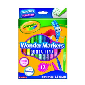 plumones crayola wonder con 12 piezas