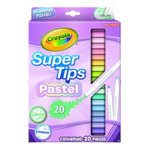 plumones crayola supertips pastel con 20 piezas