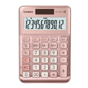 calculadora de escritorio casio ms 120fm pk de 12 digitos rosa metalico costo venta y margen doble alimentacion