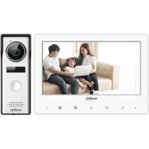 kit de videoportero dahua analógico monitor con pantalla de 7" botones touch frente de calle con cámara de 1.3mp d