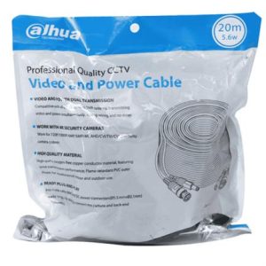 cable dahua 20m armado para video energía para cámaras hasta 4k con conectores bnc/energía uso exterior interior