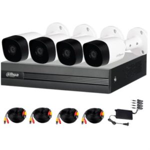 kit de 4 canales dauha 5mp dvr cooper i wizsense con ia/h.265+/4 cámaras b2a51 metálicas/4ch+1 ip o hasta 5 canales ip