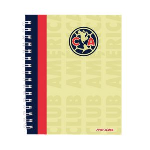 libreta dietrix first class pasta dura doble arillo 80 hojas raya club américa modelo club america amarillo