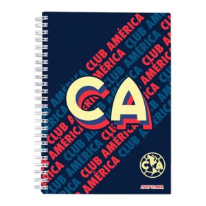 cuaderno profesional dietrix first class pasta dura doble arillo 80 hojas raya club america modelo ca azul