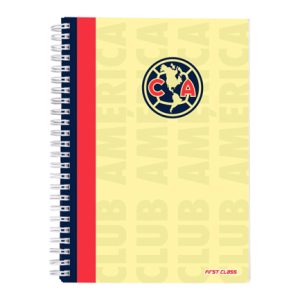 cuaderno profesional dietrix first class dura doble arillo 80 hojas raya club américa modelo club america amarillo